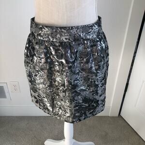 Tinley Road Silver Jacquard Mini Skirt - S